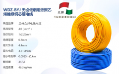 低煙無鹵電線wdz-byj型號規格參數表